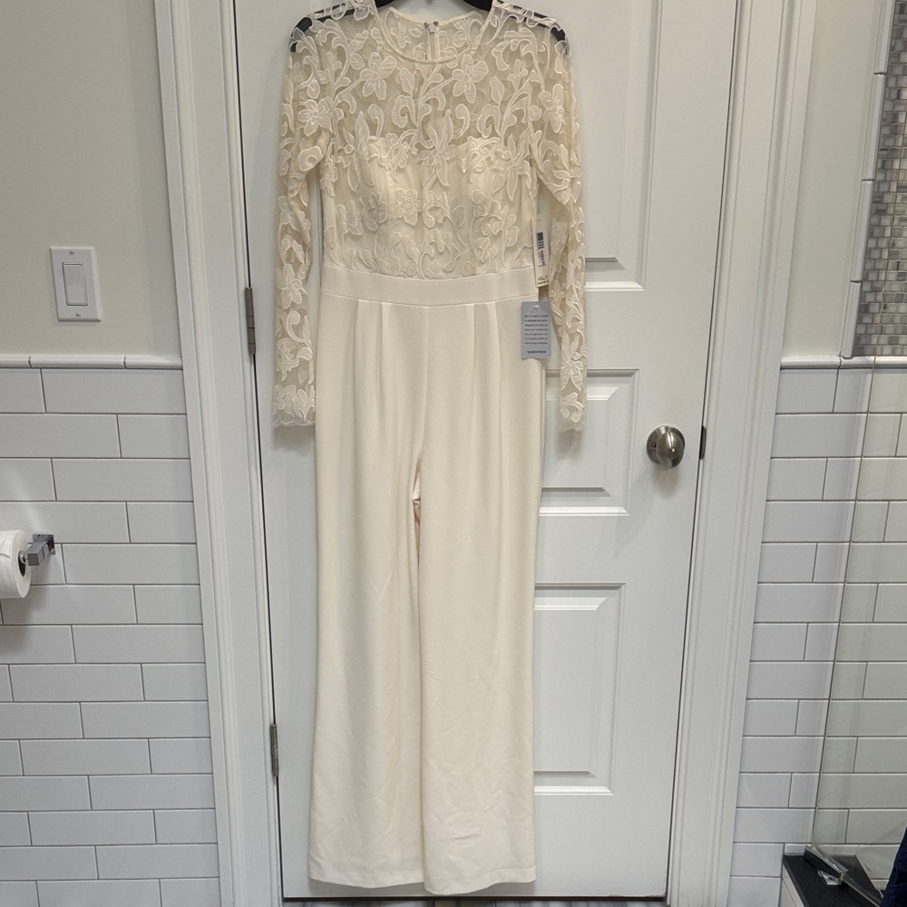 Elegant Cream Lace Jumpsuit